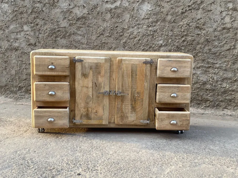 Madia Mobile vintage vecchia ghiacciaia in legno di a prezzi convenienti^Outlet Etnico New
