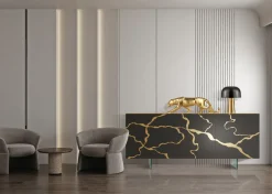 Mobilificio Bellutti Madia modello Madia oro nero di in Offerta Outlet- Madie