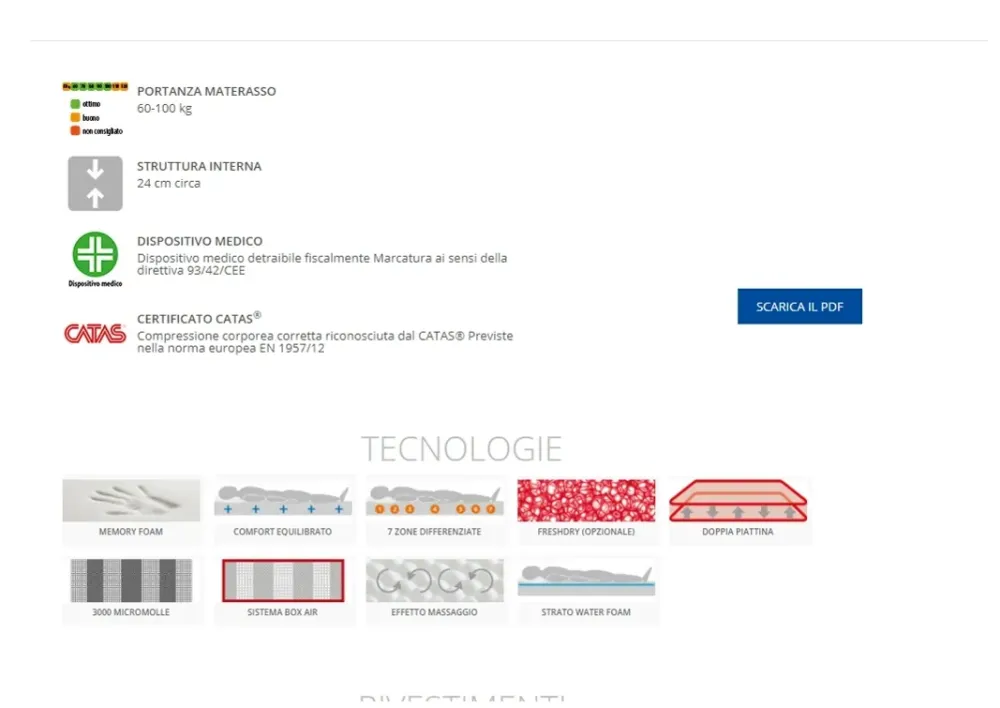 Materasso Memory 3000 molle insacchettate a prezzo ribassato^Artigianale