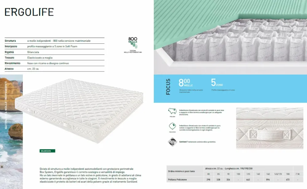 Sale Materasso matrimoniale Ergolife con forte sconto Materassi