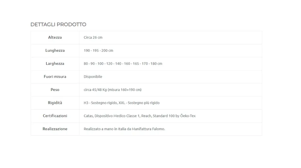 Manifattura Falomo Materasso matrimoniale Falomo Balance de ux a prezzi outlet- Materassi