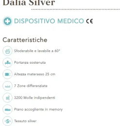Sogno Veneto Materasso matrimoniale Dalia silver a prezzi outlet- Materassi