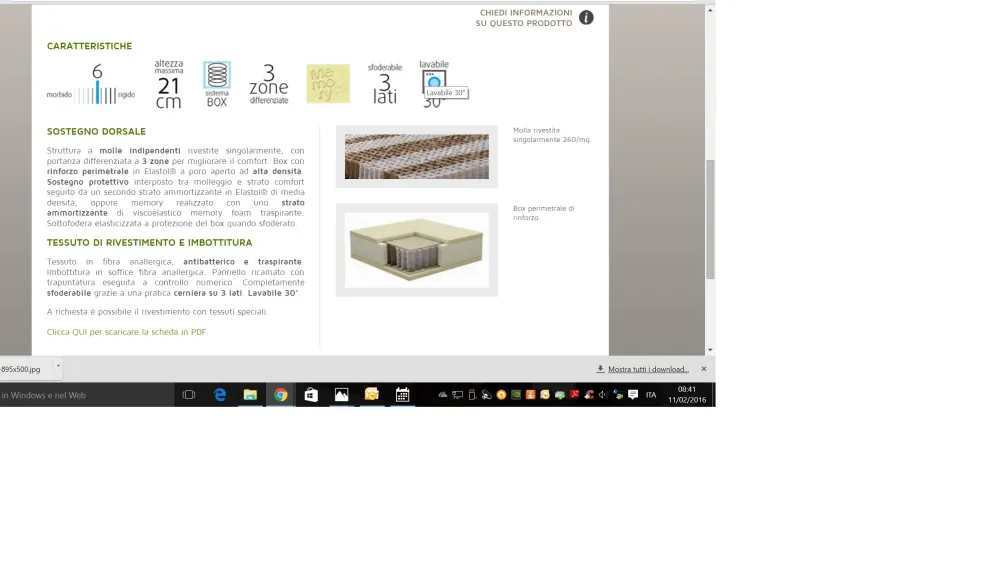 Clearance Materasso Materasso sfoderabile supersonno simam molle insacchettate 1 lato memory scontato del -45 % Materassi