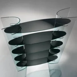 Mensola Libreria mod.slalom in vetro curvato scontata del 40% in vetro a prezzo ribassato^Artigianale New
