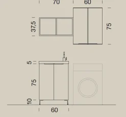 Best Mobile arredo bagno A terra Up027 in offerta Mobili Bagno A Terra