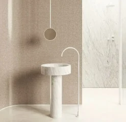 Md work Mobile arredo bagno A terra Lavabo in vero marmo carrara con sconto- Mobili Bagno A Terra