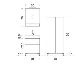 Mobile bagno A terra Bg026 a prezzi outlet^Compab Online