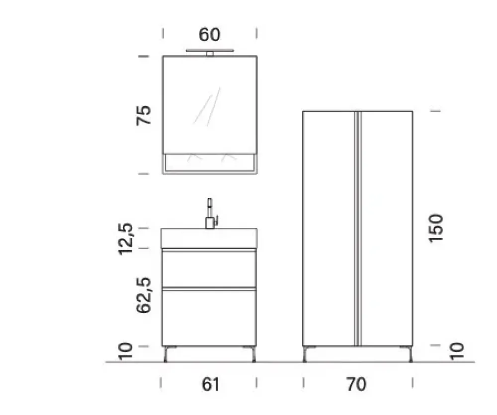 Mobile bagno A terra Bg026 a prezzi outlet^Compab Online