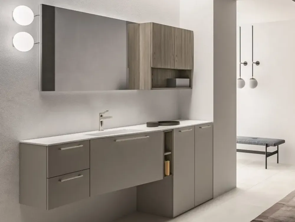 Mobile bagno A terra Carta bianca a prezzo ribassato^Cerasa New