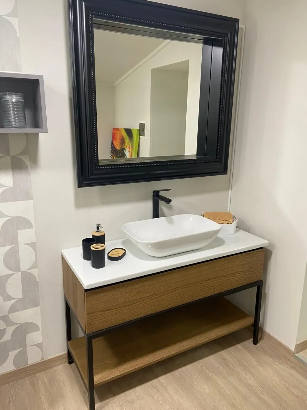 Compab Mobile bagno A terra Ink impiallacciato con forte sconto- Mobili Bagno A Terra