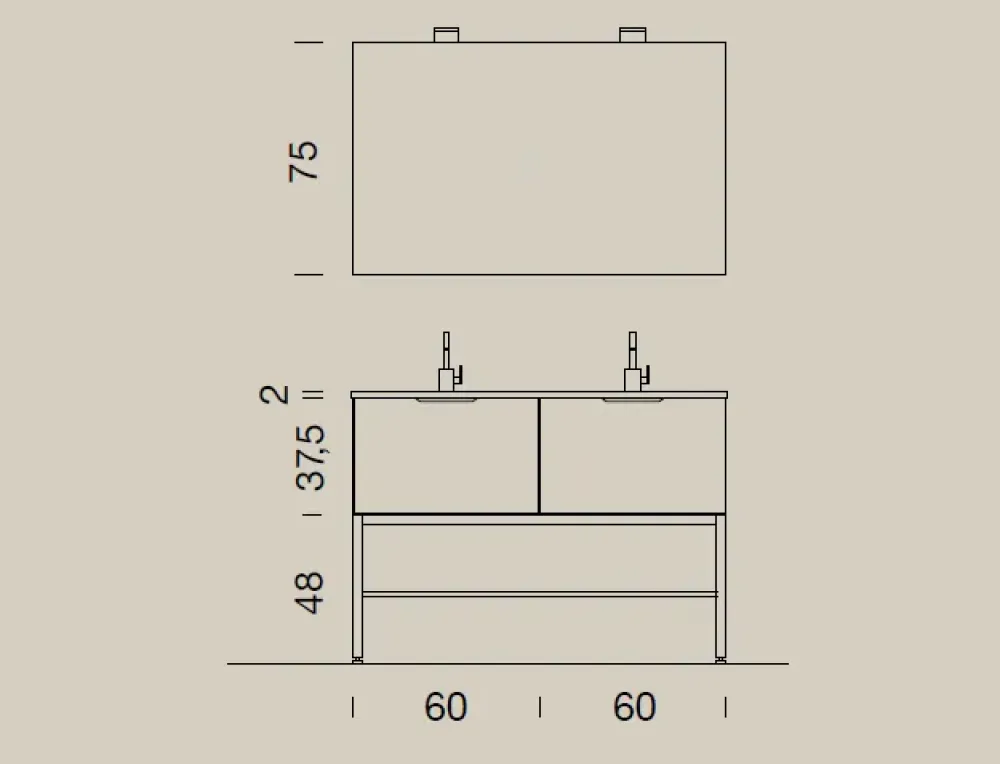 Outlet Mobile bagno A terra Up011 a prezzo scontato Mobili Bagno A Terra