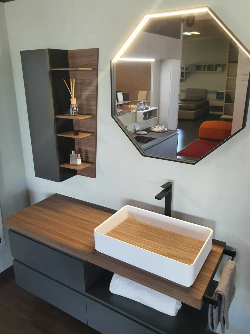 Baxar Mobile bagno Surf grigio fumè IN OFFERTA OUTLET- Mobili Bagno Sospeso