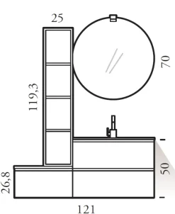 Compab Mobile bagno Bg26 SCONTATO a PREZZI OUTLET- Mobili Bagno Sospeso
