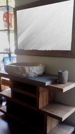 New Mobile bagno Mobile bagno zen iroko i legno di noce indiano in offerta outlet IN OFFERTA OUTLET Mobili Bagno A Terra