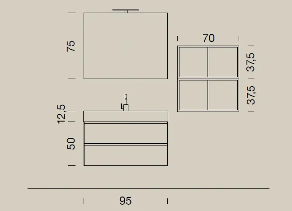 Outlet Mobile bagno Up009 con un ribasso imperdibile Mobili Bagno Sospeso