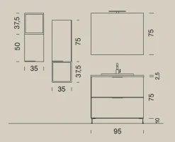 Outlet Mobile bagno Up007 IN OFFERTA OUTLET Mobili Bagno A Terra