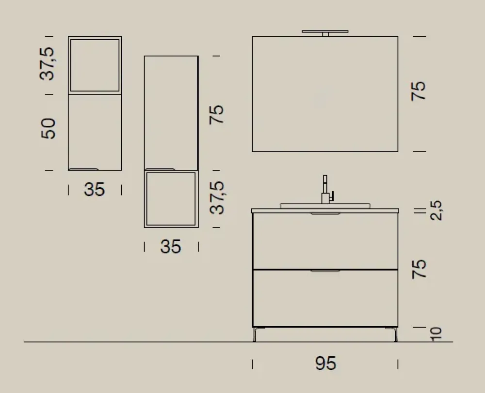 Outlet Mobile bagno Up007 IN OFFERTA OUTLET Mobili Bagno A Terra
