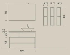 Compab Mobile bagno Up017 IN OFFERTA OUTLET- Mobili Bagno A Terra