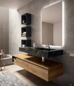 Artigianale Mobile bagno design Composizione 3 di in OFFERTA OUTLET - 30%- Mobili Bagno Sospeso