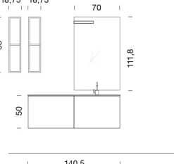 Compab Mobile bagno in laminato modello B go di in Offerta Outlet- Mobili Bagno Sospeso