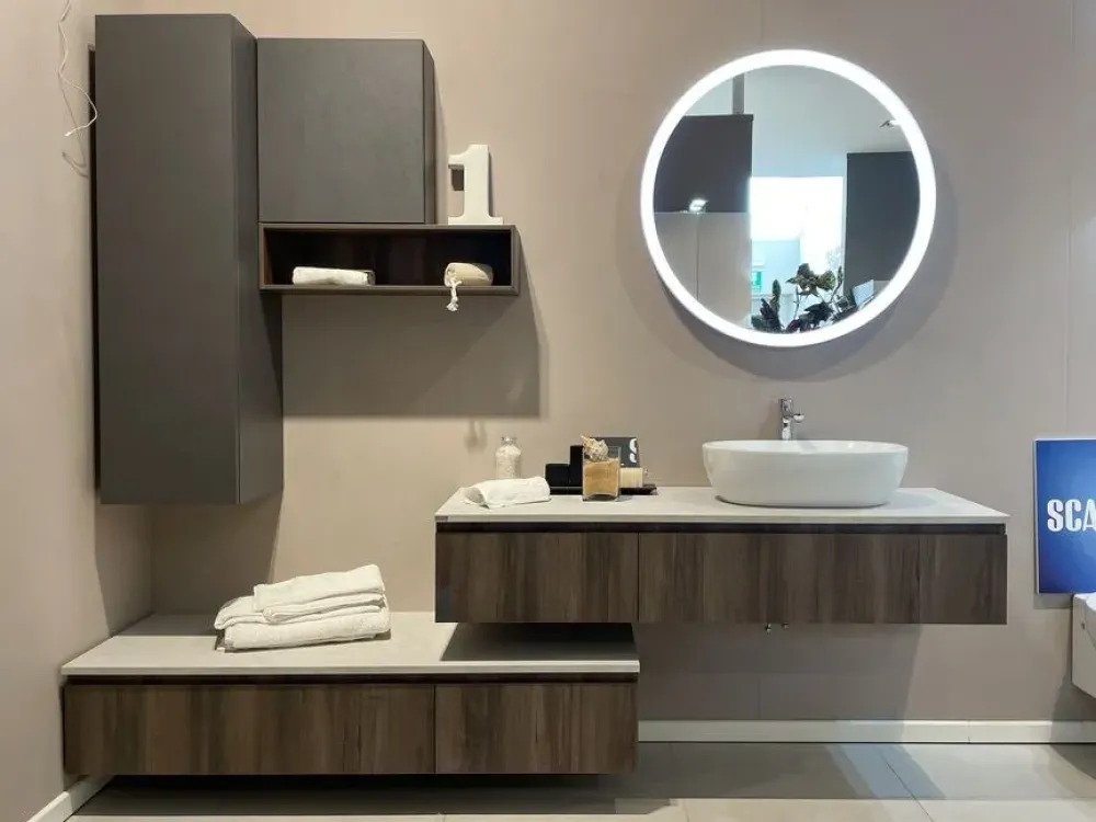 Scavolini Bathrooms Mobile bagno in laminato modello Rivo di a prezzo scontato- Mobili Bagno Sospeso