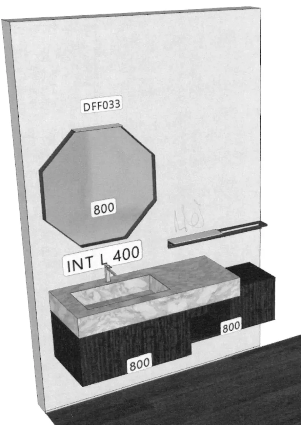 Outlet Mobile bagno in legno modello Dogma di a prezzo Outlet Mobili Bagno Sospeso