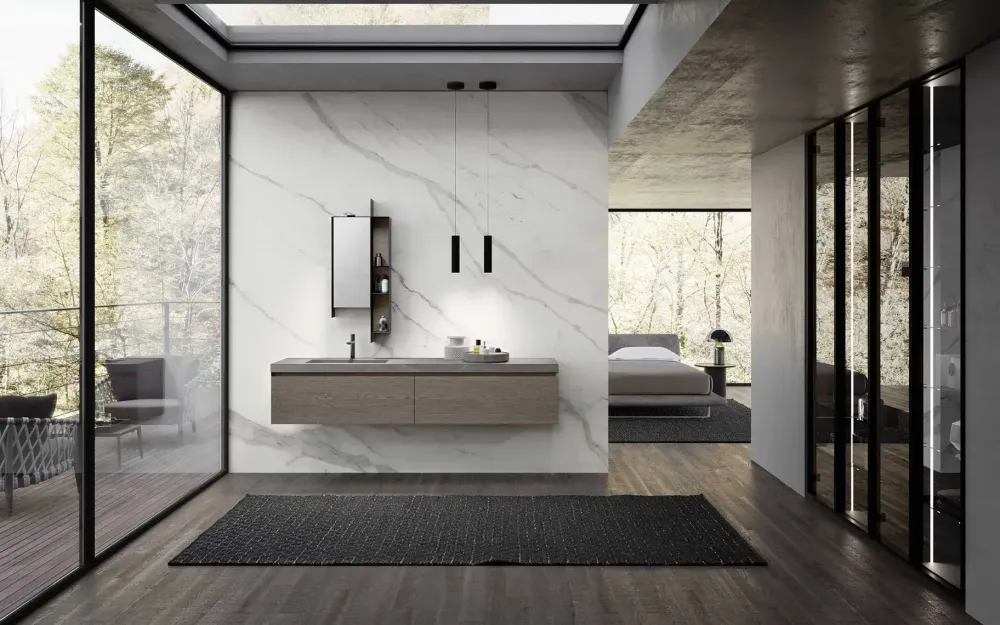 Baxar Mobile bagno in legno modello M3 system 311 di in Offerta Outlet- Mobili Bagno Sospeso