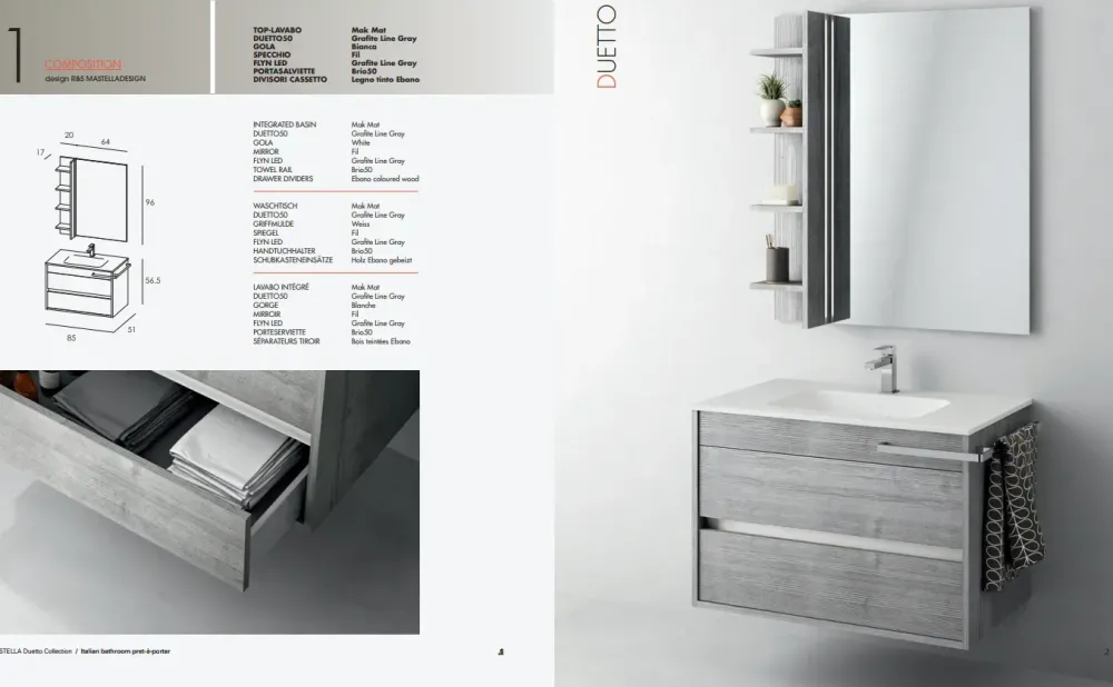 Mastella Mobile bagno Duetto next 01 IN OFFERTA OUTLET- Mobili Bagno Sospeso