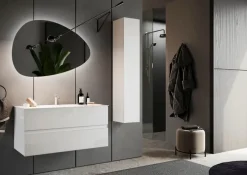 Md work Mobile bagno moderno Bagno doppio lavabo completo di colonna di in OFFERTA OUTLET - 40%- Mobili Bagno Sospeso