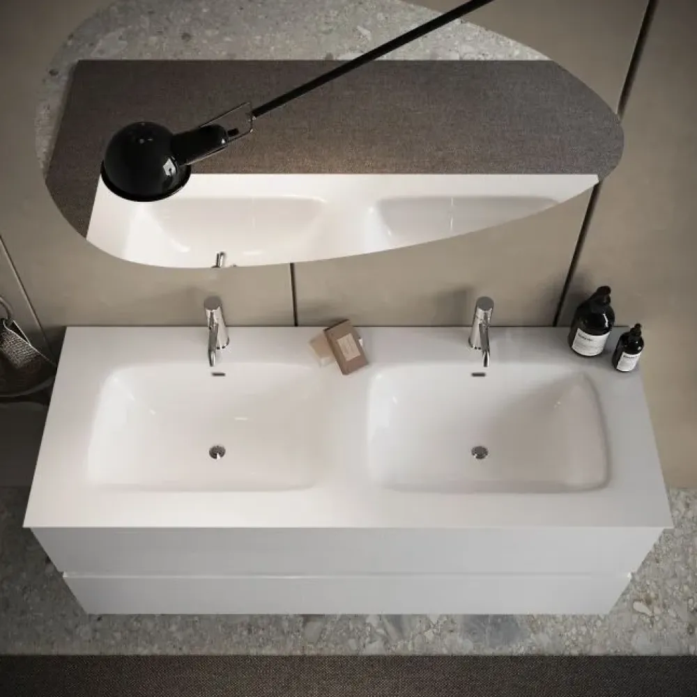Md work Mobile bagno moderno Bagno doppio lavabo completo di colonna di in OFFERTA OUTLET - 40%- Mobili Bagno Sospeso