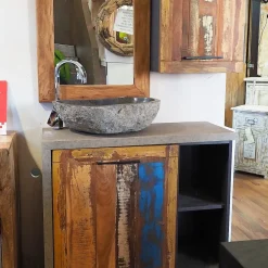 Hot Mobile bagno Mobile bagno vintage recicle industrial   con un ribasso imperdibile Mobili Bagno A Terra