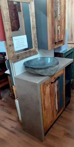 Hot Mobile bagno Mobile bagno vintage recicle industrial   con un ribasso imperdibile Mobili Bagno A Terra