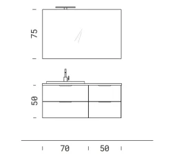 Hot Mobile bagno Sospeso B201 a prezzo scontato Mobili Bagno Sospeso