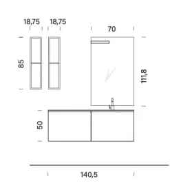 Mobile bagno Sospeso Bg027 a prezzo scontato^Compab Discount