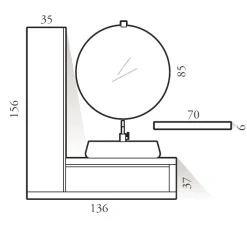 Discount Mobile bagno sospeso Bg17 , prezzo ribassato! Ideale per l'architetto. Mobili Bagno Sospeso