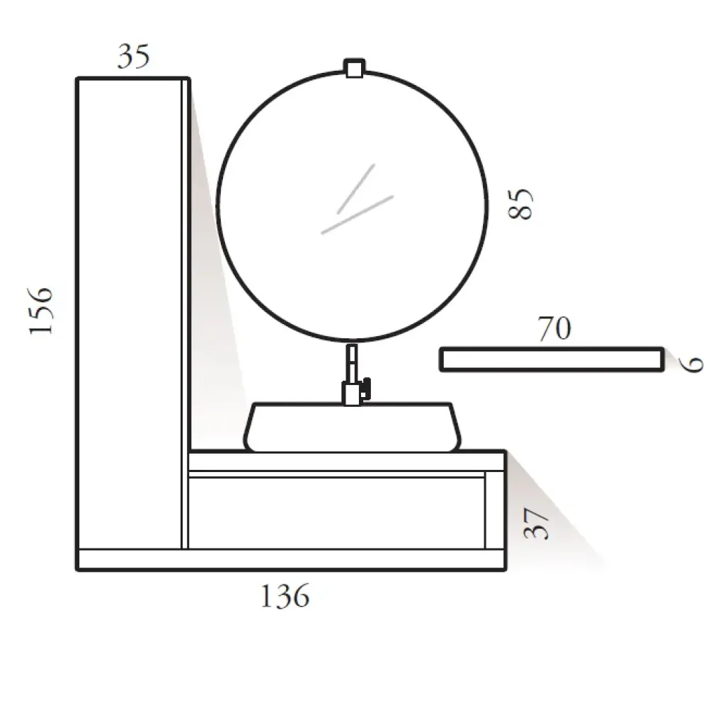 Discount Mobile bagno sospeso Bg17 , prezzo ribassato! Ideale per l'architetto. Mobili Bagno Sospeso