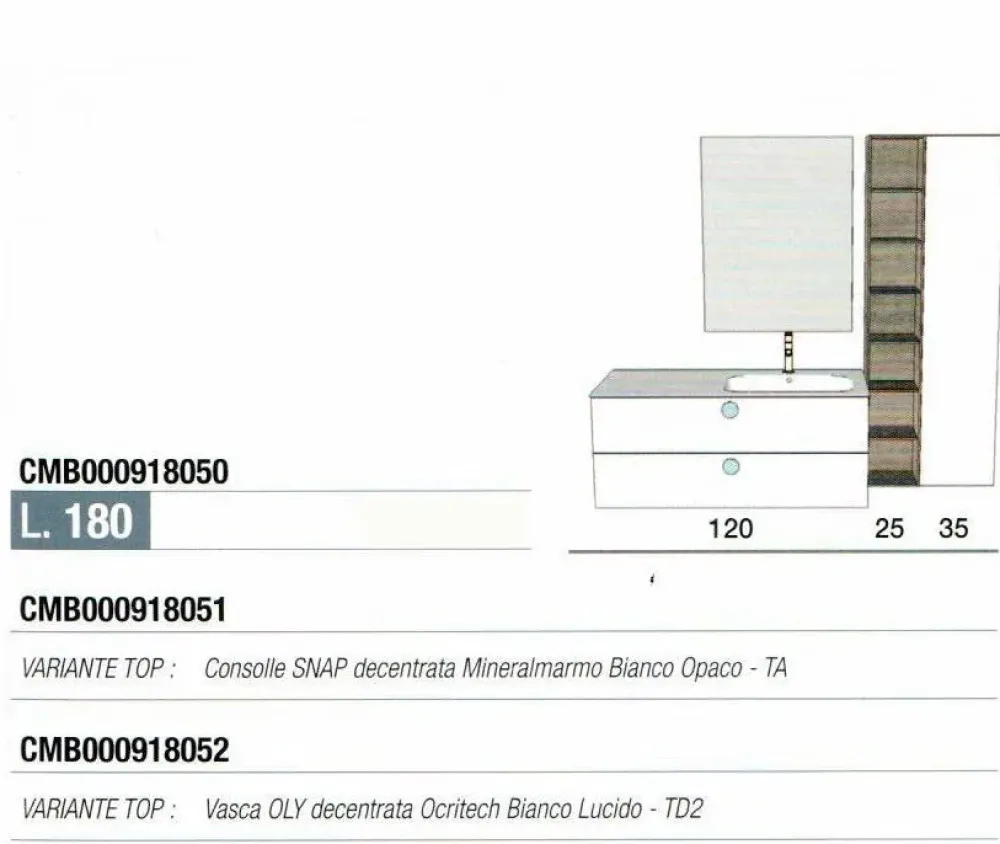 Baxar Mobile bagno Sospeso Comp. 009 bagno con forte sconto- Mobili Bagno Sospeso