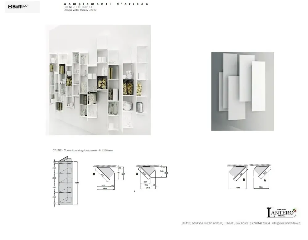 Boffi Mobile bagno Sospeso Ct line contenitori a parete in offerta- Mobili Bagno Sospeso