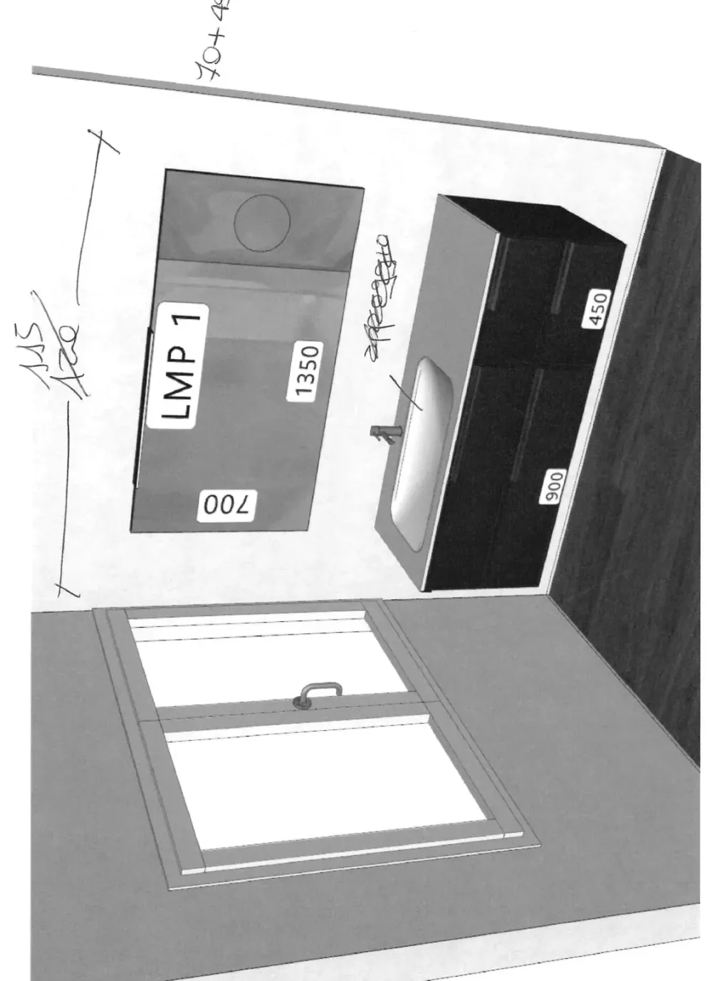 Mobile bagno sospeso Form di SCONTATO - 50%^Ideagroup Discount