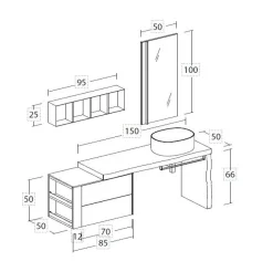 Legnobagno Mobile bagno Sospeso L.14 a prezzi convenienti- Mobili Bagno Sospeso