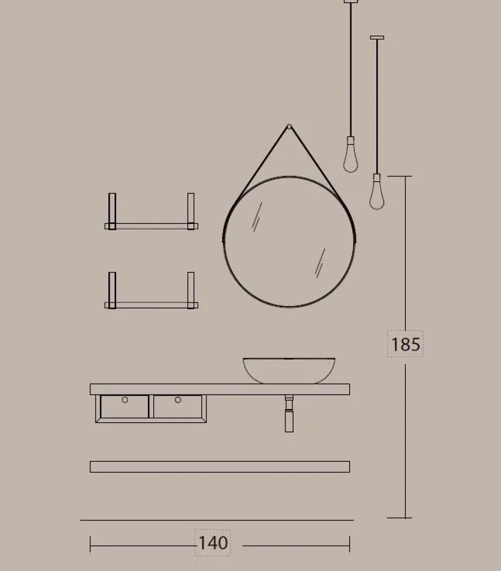 Mobile bagno Sospeso Life 03 a prezzo ribassato^Legnobagno Sale