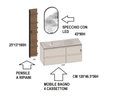 Mobile bagno Sospeso Picasso m3 system   scontato - 35%^Baxar Clearance