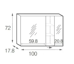 Mastella Mobile bagno Sospeso Specchio contenitore titus new a prezzo scontato- Mobili Bagno Sospeso