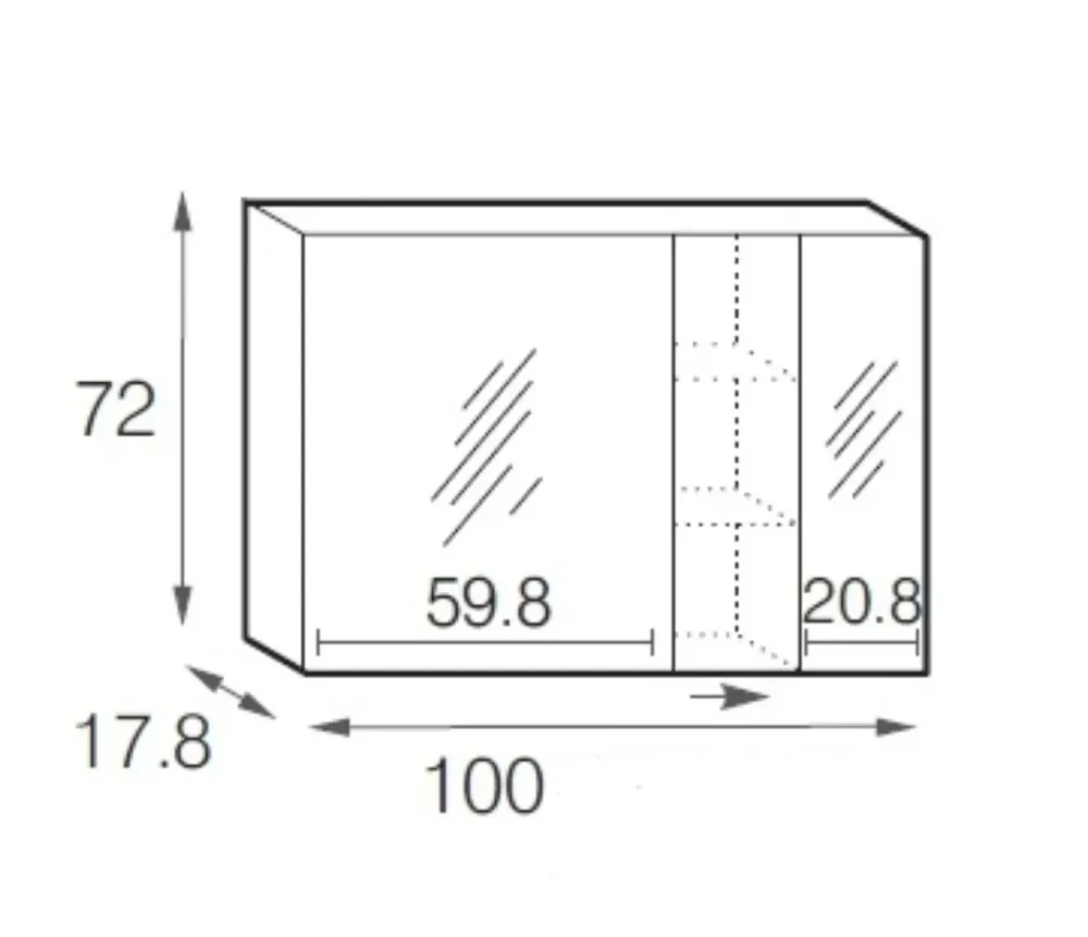 Mastella Mobile bagno Sospeso Specchio contenitore titus new a prezzo scontato- Mobili Bagno Sospeso