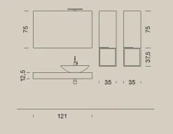 Clearance Mobile bagno Sospeso Up023 a prezzo ribassato Mobili Bagno Sospeso