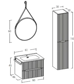 Clearance Mobile bagno Sospeso Verso 02 scontato - 50% Mobili Bagno Sospeso