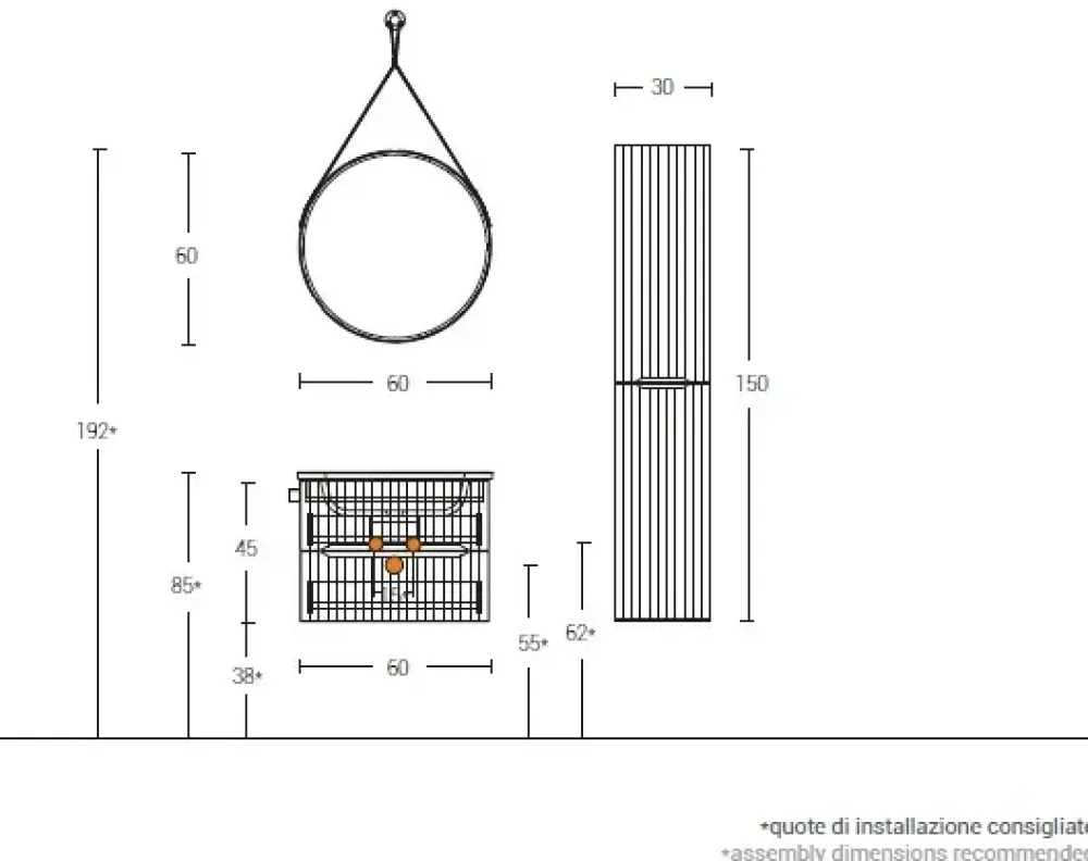 Clearance Mobile bagno Sospeso Verso 02 scontato - 50% Mobili Bagno Sospeso