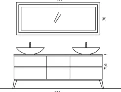 Compab Mobile da bagno con 2 lavabi SCONTATO 40%- Mobili Bagno A Terra