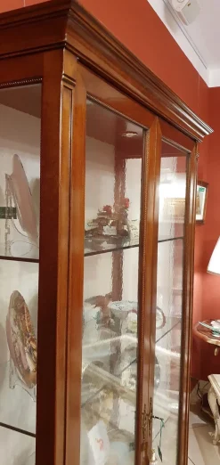 Mobile d'antiquariato modello Vetrina cristalliera in ciliegio a PREZZO SCONTATO^Artigianale New