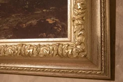 Artigianale Mobile d'antiquariato Quadro cornice foglia argento serigrafia su tela IN OFFERTA OUTLET- Antiquariato